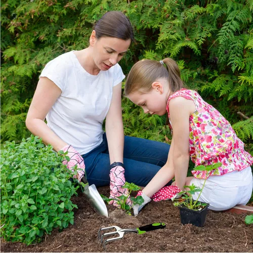 Miniatura 6 de Juego de herramientas de jardín, herramientas de jardinería de 3 piezas, incluye paleta de jardín, paleta de trasplante y rastrillo de mano