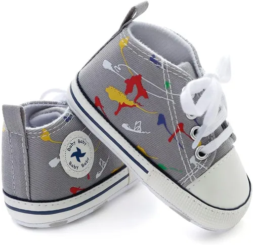 Miniatura 51 de Zapatos deportivos de lona de lona para bebés y niñas, suela antideslizante suave, suela antideslizante