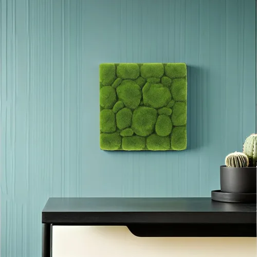 Miniatura 5 de Healifty Musgo artificial verde para decoración del hogar, 3 piezas de 11.8 x 11.8 pulgadas, alfombra de musgo falso, musgo sintético decorativo