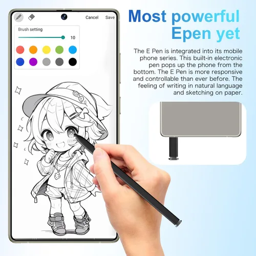 Miniatura 5 de Huness Teléfono celular I25 Ultra desbloqueado, bolígrafo integrado, teléfono desbloqueado de 16 + 1 TB, batería Android 14 de 7000 mAh, 6.99