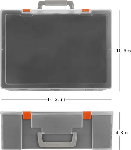 Miniatura 6 de Funda de Transporte Resistente para Figuras en Miniatura con 108 Ranuras - Estuche de Transporte Compatible con D&D y Más (Transparente)