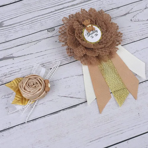 Miniatura 20 de Faja de maternidad para baby shower, juego de pines de ramillete para mamá para ser papá para ser padre (girasol amarillo)