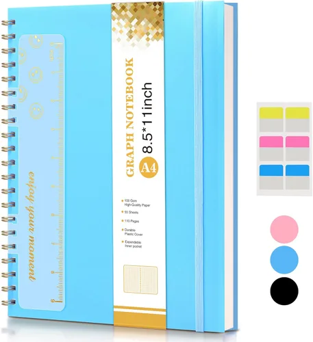 Miniatura 22 de Lined Spiral Notebook Journal 8.5” x 11”, A4 Large Notebooks for Women Men, College Ruled Journal, 100 GSM Paper, Plastic Hardcover Spiral Bound