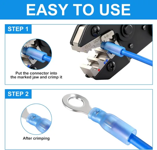 Miniatura 5 de Crimpadora de terminales de cable de trinquete,Herramienta de prensado para conectores termorretráctiles,Alicates de prensado Deutsch Herramientas