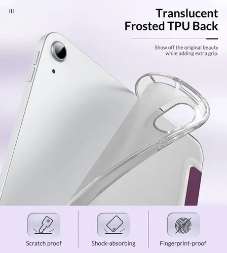 Miniatura 4 de MoKo Funda para iPad Air de 11 pulgadas 7ª/6ª generación M3/M2 2025/2024, iPad Air 5ª/4ª generación de 10.9 pulgadas 2022/2020, cubierta trasera