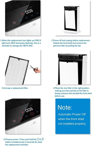Miniatura 2 de Airthereal Filtro HEPA de repuesto para purificador de aire Pure Morning APH260 (paquete de 1)