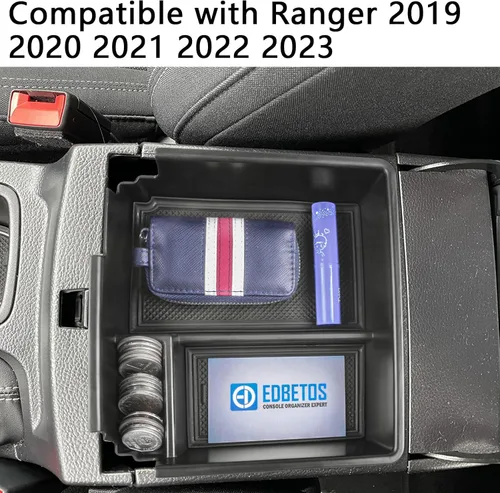 Miniatura 8 de EDBETOS Ranger Bandeja Organizadora de Consola Compatible con Ford Ranger XL XLT Lariat 2019-2023 Accesorios Material de Plástico ABS Bandeja