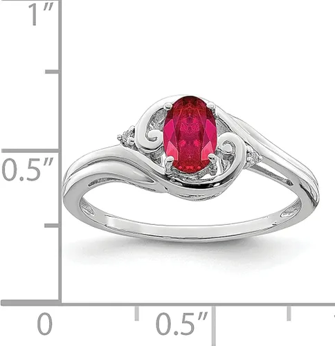 Miniatura 3 de 925 Sterling Silver Diamond Red Ruby Band Ring Gemstone Fine Jewelry For Women Gifts For Her