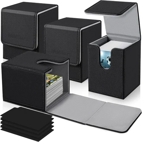 Miniatura 9 de Mlikero Paquete de 4 Cajas para Mazos de Cartas, Caja para Mazo Commander Contiene más de 400 Cartas con Funda Individual con 4 Separadores, Caja
