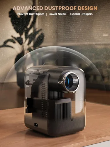 Miniatura 3 de Proyector Mini [Enfoque Eléctrico] GROVIEW Bluetooth, Proyector Portátil Totalmente Sellado, Zoom 75% y Bajo Nivel de Ruido, Proyector de Películas