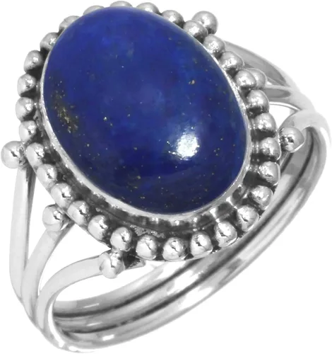 JEWELOPORIUM Anillo hecho a mano de plata de ley 925 para mujer, 10 x 14 con piedras preciosas ovaladas, joyería de moda para regalo (99020_R)