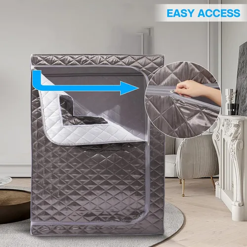 Miniatura 4 de Smartmak Tienda de campaña de sauna de vapor de tamaño completo con 2 sillas portátiles, sala de espacio grande para una o dos personas, vapor
