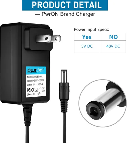 Miniatura 2 de Adaptador de corriente compatible con POLYCOM VVX Business IP Phone, VVX 150 250 350 450 OBI, 6.6 pies de largo