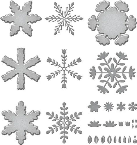 Miniatura 4 de Spellbinders Delicados copos de nieve grabados troquelados, metal