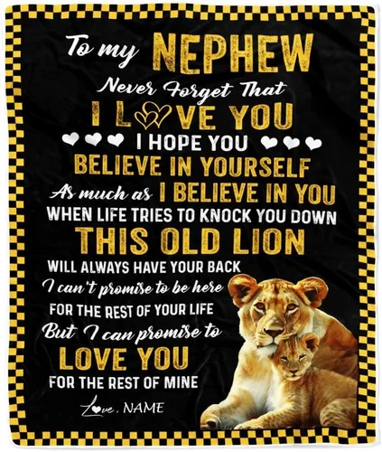 Miniatura 22 de Manta personalizada con texto en inglés «To My Nephew from Aunt Uncle Auntie I Love You Hugs» (texto en inglés) con texto en inglés «To My Nephew»