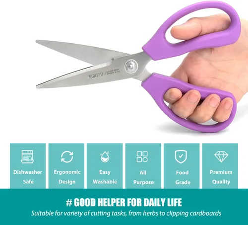 Miniatura 4 de KUNIFU Tijeras de cocina, tijeras de cocina multiusos, tijeras resistentes para desprenderse, utensilios - azul