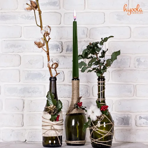 Miniatura 6 de Hyoola Velas de Navidad, velas cónicas verdes y rojas de 10 pulgadas, sin goteo, paquete de 12 velas navideñas sin perfume, hechas en Europa