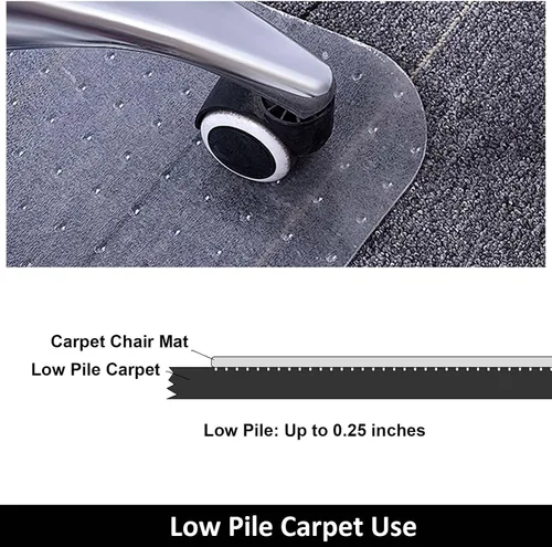 Miniatura 3 de AiBOB Tapete para silla para suelos de alfombra de pelo bajo, plano sin rizar, 36 x 48 pulgadas, tapetes alfombrados de oficina para sillas