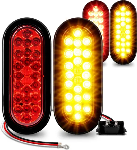 Miniatura 19 de Faro trasero redondo de 6 pulgadas con 24 luces LED de luz blanca clara, para reversa de camiones, con Certificado DOT, arandela y enchufe incluidos