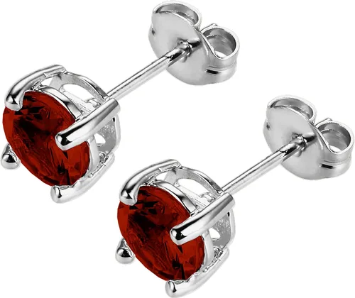 Miniatura 64 de Amazon Essentials Aretes redondos de plata de ley con piedra natal (anteriormente colección Amazon)