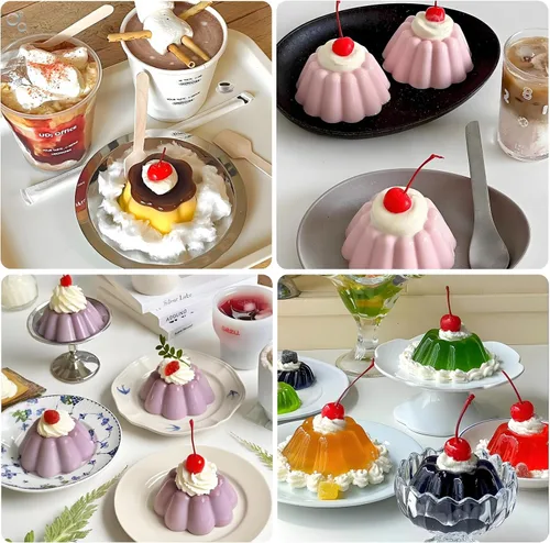 Miniatura 6 de Molde de silicona para pudín, bandeja antiadherente para hacer postres de gelatina de 6 cavidades, molde de natillas para pastel de mousse, juego