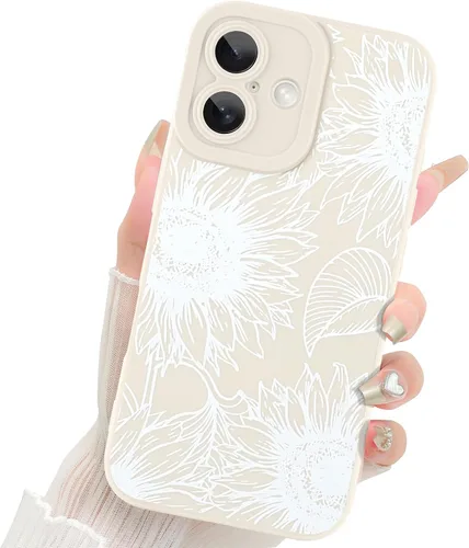Miniatura 17 de Fiyart Funda diseñada para iPhone 17 Pro Max, tarjetero con ranura para tarjetas, diseño de flores, diseño de girasoles, antiarañazos, protección