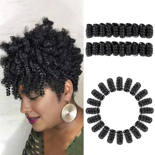 BECUS Extensiones de cabello corto y rizado con trenzas de ganchillo para mujeres negras, paquete de 3 extensiones de cabello rizado de 10 pulgadas