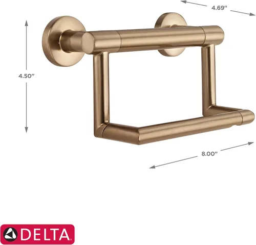 Miniatura 5 de Delta Faucet 41550-CZ Soporte de papel higiénico contemporáneo/barra auxiliar, bronce champán