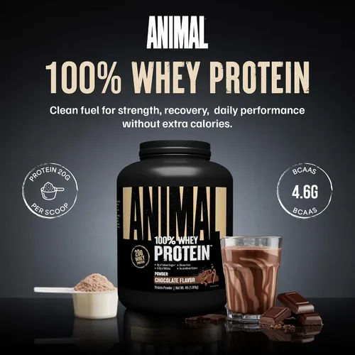 Miniatura 2 de Animal 100% Proteína de Suero en Polvo – Mezcla de suero para pre-entrenamiento o post-entrenamiento, recuperación o reemplazo de comida bajo