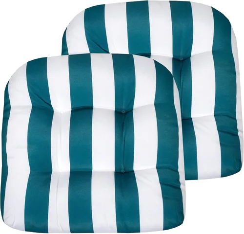 Miniatura 20 de Sweet Home Collection - Cojines para silla de patio al aire libre, cojines prémium con relleno grueso y cómodo de fibra, con tul, 19 x 19 pulgadas