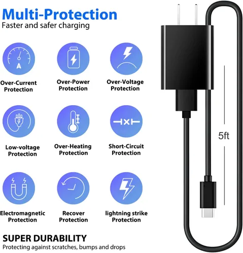 Miniatura 4 de Cable de carga USB C para Moto G Power 2024 2024 2022 2022 2021 2020 5G, Stylus Pure, G62 5G, G42, G22, G82, G52, G200, G100, G30, G10, G60S, One