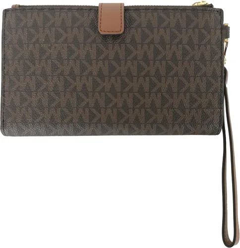 Miniatura 2 de Michael Kors - Cartera de viaje con doble cremallera de PVC marrón