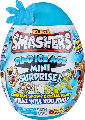 Miniatura 7 de ZURU Smashers Huevo Mini Rompible con Muchas Sorpresas! - Exclusivo Dino Era de Hielo T-Rex - Slime, Juguetes de Dinosaurios, Coleccionables