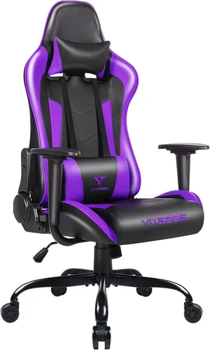 Miniatura 9 de Silla de juegos con respaldo alto para adolescentes, silla ergonómica de carreras, silla de escritorio para computadora con soporte lumbar de masaje