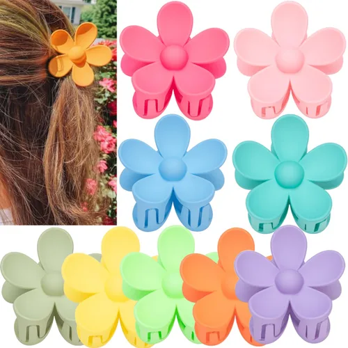 Miniatura 8 de Pinzas para el cabello de flores para mujer, 9 pinzas mate con agarre fuerte para cabello grueso y fino, antideslizantes, 9 estilos
