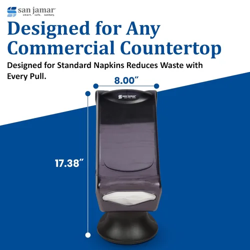 Miniatura 4 de San Jamar Dispensador de servilletas para restaurante, soporte de control completo, capacidad de 450, 9D x 21.5W x 8.5H para cocinas, servicio