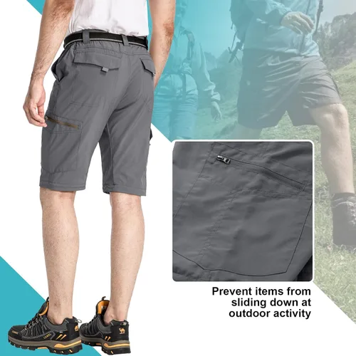 Miniatura 4 de Pantalones de senderismo para hombre, convertibles, ligeros, de secado rápido, para pesca, safari, campamento, viajes, para niño explorador