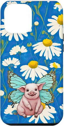 Miniatura 24 de Adorable pig piglet with butterfly wIngs daisy flower sweet Case for iPhone 12 mini