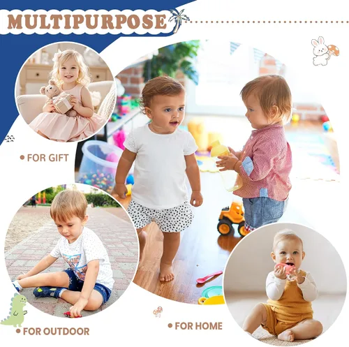 Miniatura 6 de WEVIAS Calcetines para bebés y niños con agarre antideslizante de algodón, calcetines antideslizantes para infantes, niños y niñas, 9 pares