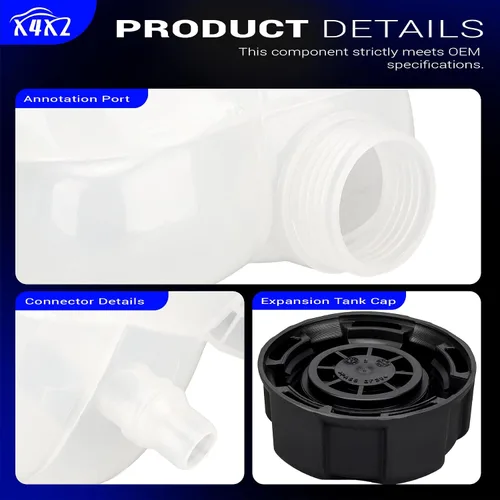 Miniatura 8 de X4XZ 603-332 Tanque de expansión del depósito de refrigerante del motor con tapa para Mini Cooper/BMW 118i 318i i3 i3s i8 Reemplazar # 17137539267