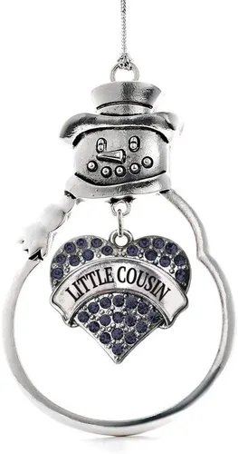 Miniatura 66 de Inspired Silver - Fuerza Aérea - Adorno de Navidad plateado - Adorno de árbol de Navidad con colgante de corazón azul con circonita cúbica