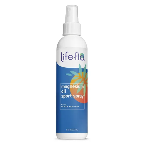 Life-flo Spray deportivo de aceite de magnesio – Spray de aceite de cloruro de magnesio calmante para pies, piernas y músculos, aplicación tópica