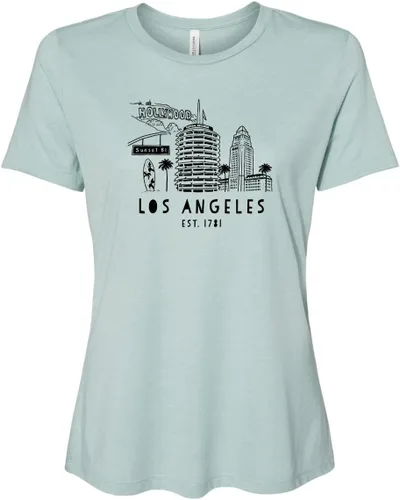 Miniatura 18 de Cute Women's Screen Printed Crew Neck Tee, Shirts With Sayings, Dusty Blue or Olive