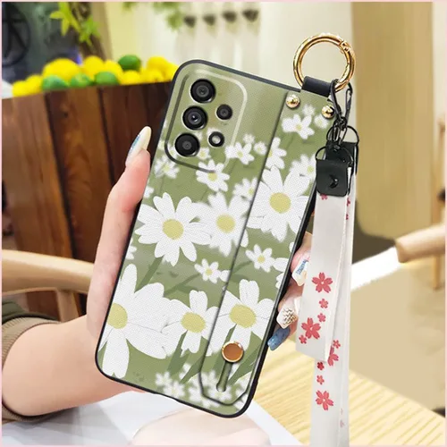 Miniatura 2 de Funda cruzada compatible con Samsung Galaxy A52 5G, con correa para la muñeca, cordón de silicona suave a prueba de golpes, funda protectora