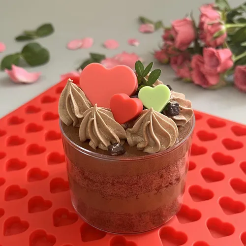 Miniatura 3 de Moldes de Chocolate en Forma de Corazón Pequeños de Silicona, Moldes de Gomita en Forma de Corazón de Silicona con Raspador (S)