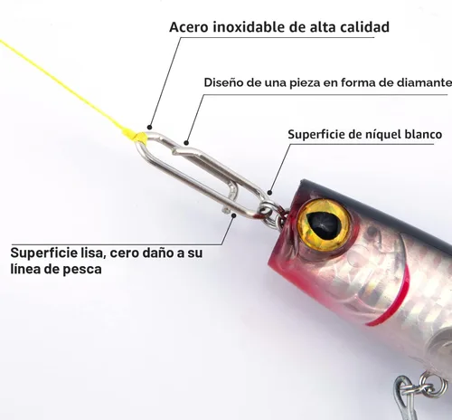 Miniatura 3 de Alwonder Paquete de 50 Clips de Velocidad de Potencia para Pesca, Clips de Velocidad de Acero Inoxidable de Alta Resistencia para Cambio Rápido