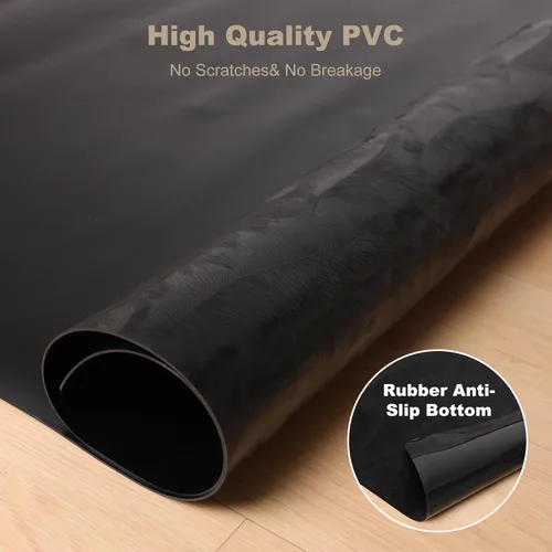 Miniatura 6 de Tapete de oficina de 30 x 48 pulgadas para suelo de madera dura con diseño de plumas 3D, impermeable y antideslizante, tapetes de oficina para Negro