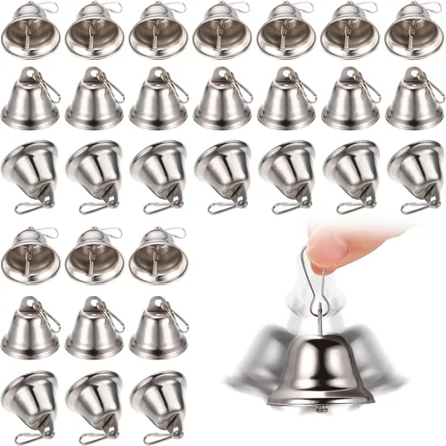 30 Piezas Campanas de Manualidades Campanas Pequeñas de Latón para Manualidades Mini Campanas Vintage con Ganchos de Resorte Pequeñas para Colgar