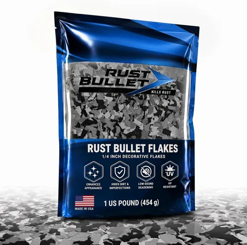 Miniatura 15 de RUST BULLET Copos de color decorativos – marrón otoñal – Personaliza pisos de concreto con 1 libra de chips de vinilo duraderos y resistentes a