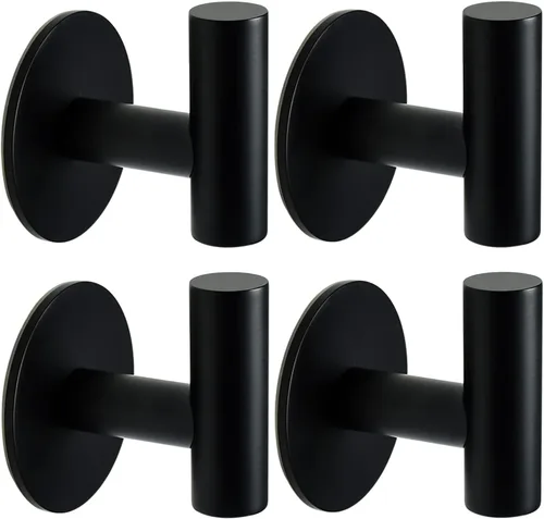 Miniatura 10 de Vuzvuv Ganchos adhesivos para toallas de acero inoxidable SUS304 de níquel cepillado, resistentes al agua, gancho autoadhesivo para bata de baño